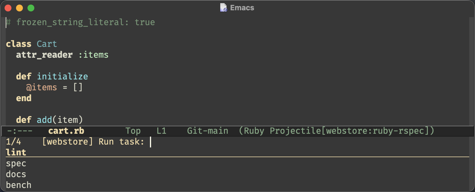 projectile-run-task prompting for one of the project’s tasks