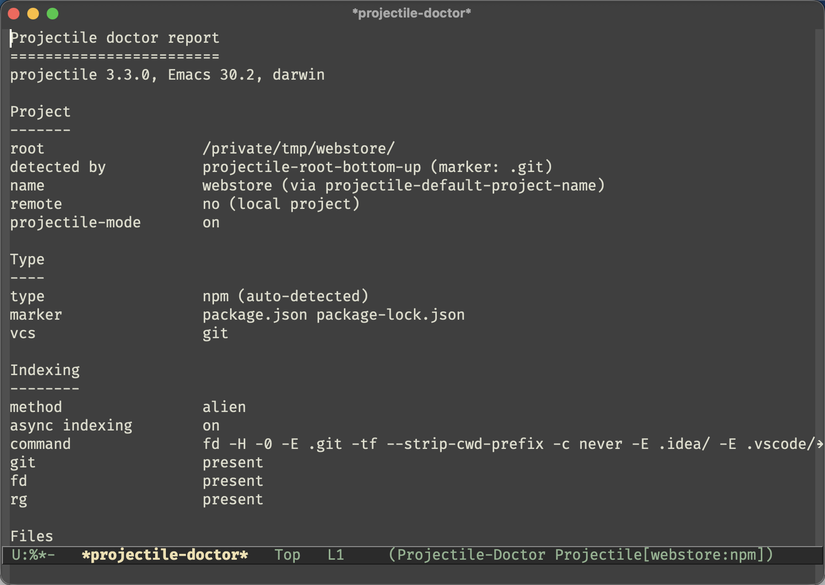 The Projectile doctor report: project root